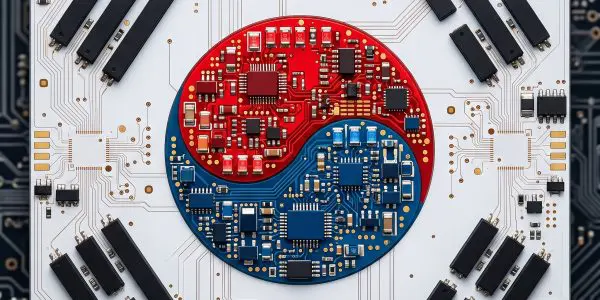 South Korea quantum computing companies circuit-board flag