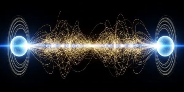 Quantum entanglement linking particles across distance