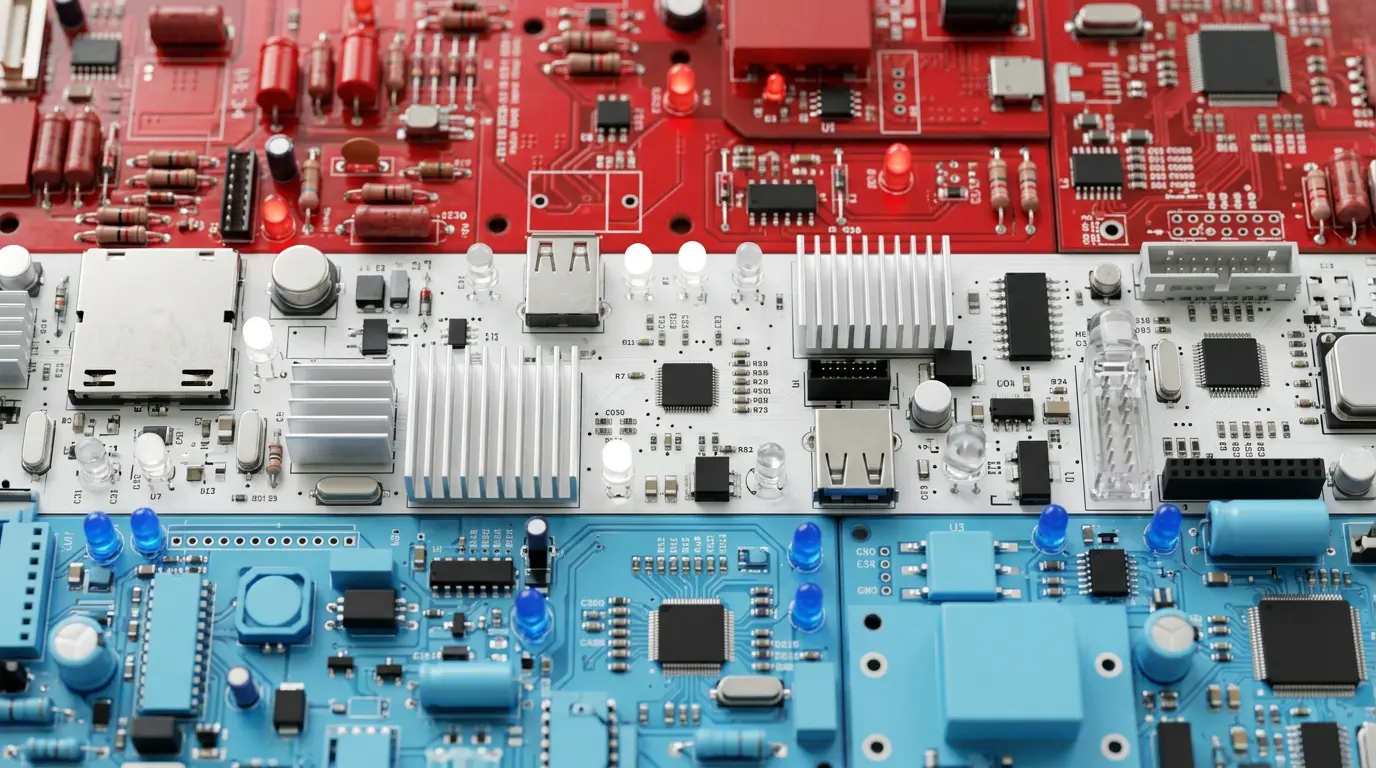 Luxembourg quantum computing companies, the Luxembourg flag rendered in circuit boards