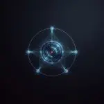 Qubit sphere feeding a network of learning nodes