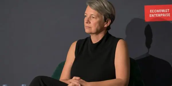 Michelle Simmons, founder of Silicon Quantum Computing, on a panel at the Commercialising Quantum Global conference in June 2026