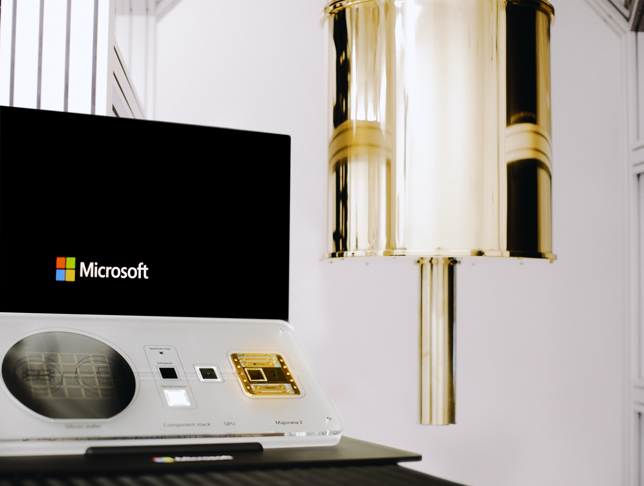 Microsoft Quantum Opens Maryland Research Center With Darpa Testing Microsoft’s topological hardware with a covered fridge in the background