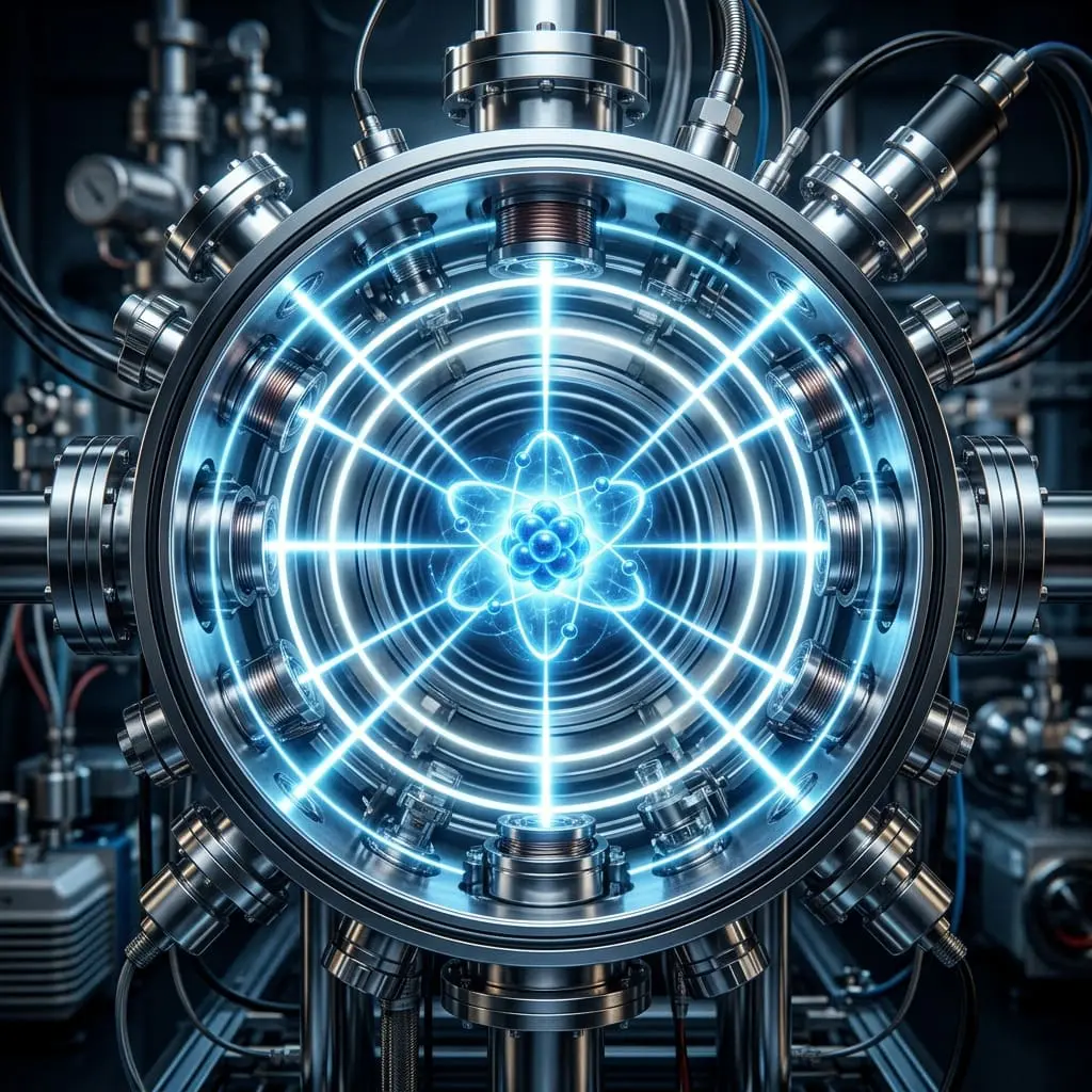Single cesium atom held between mirrored chrome cavity walls