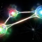 Coloured quark spheres joined by luminous strings
