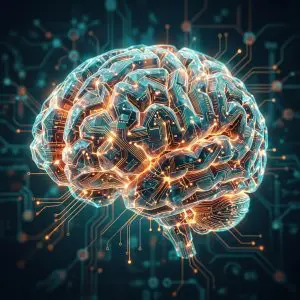 Anatomical brain shape printed with circuit traces