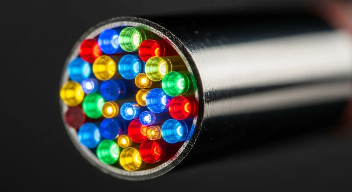 Cross-section of a multi-channel optical interconnect