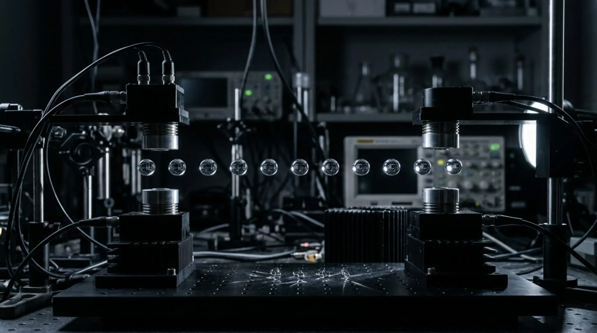 Droplets held in an acoustic standing wave