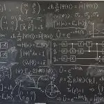 A blackboard of energy levels and measured circuits