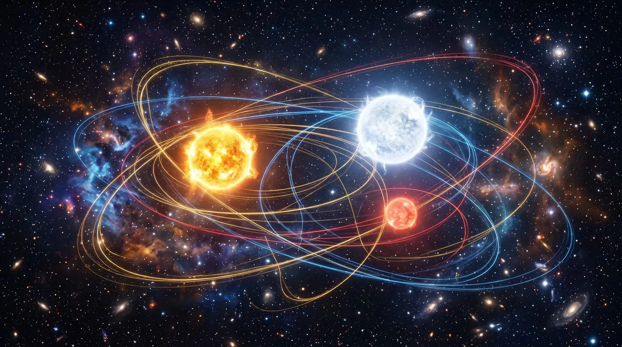 Stars wrapped in orbital ellipses among distant galaxies