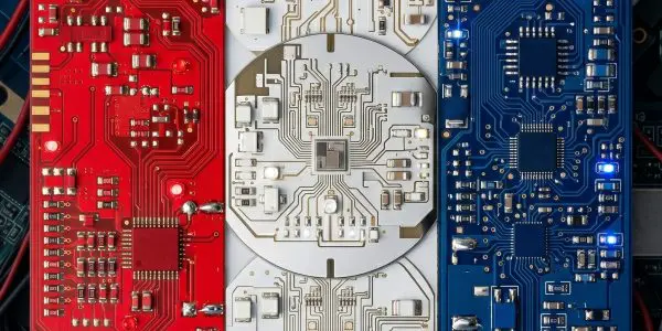 Netherlands quantum computing companies: red, white, blue circuit-board flag