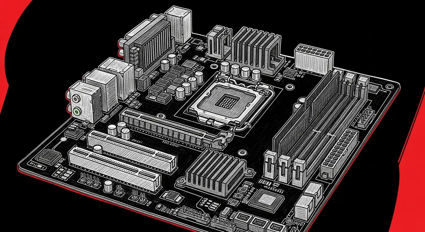 Simplified motherboard illustration