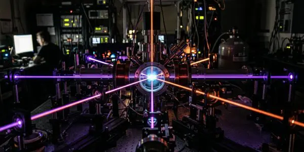 Laser beams crossing in an atomic clock apparatus