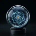 Quantum orb device resting on a pedestal