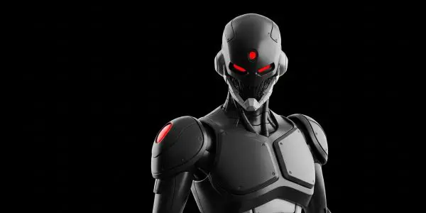 Dark armoured humanoid robot