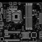 Wireframe motherboard emphasising the CPU socket