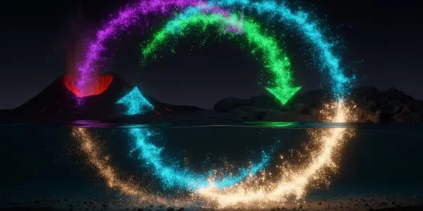 Earth science studying the planet's geological and atmospheric processes