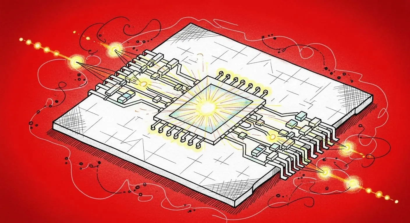 Illustration of a photonic-interconnect chip