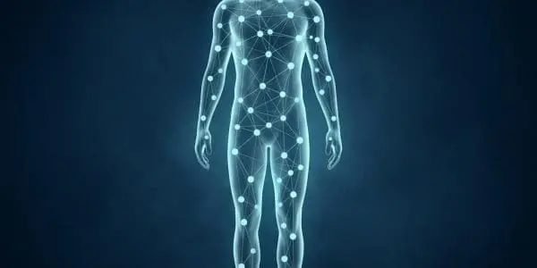 Person surrounded by self-sovereign identity credentials
