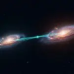 Quantum entanglement correlating distant particles instantaneously