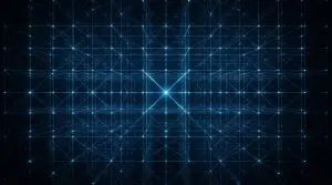 A dense blue point lattice receding to a vanishing point