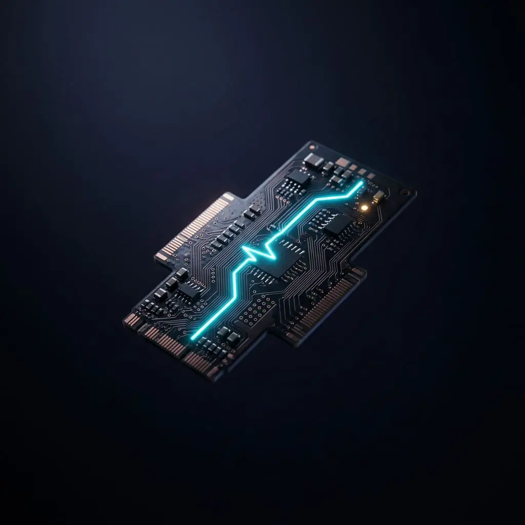 Circuit-board fragment pulsing with light