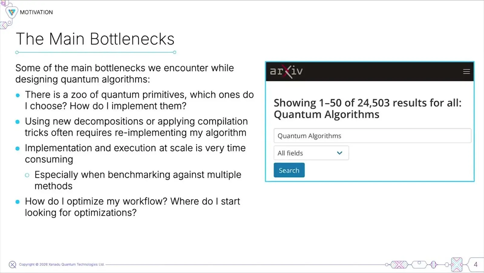 arXiv search results page showing 24,503 hits for the words quantum algorithms