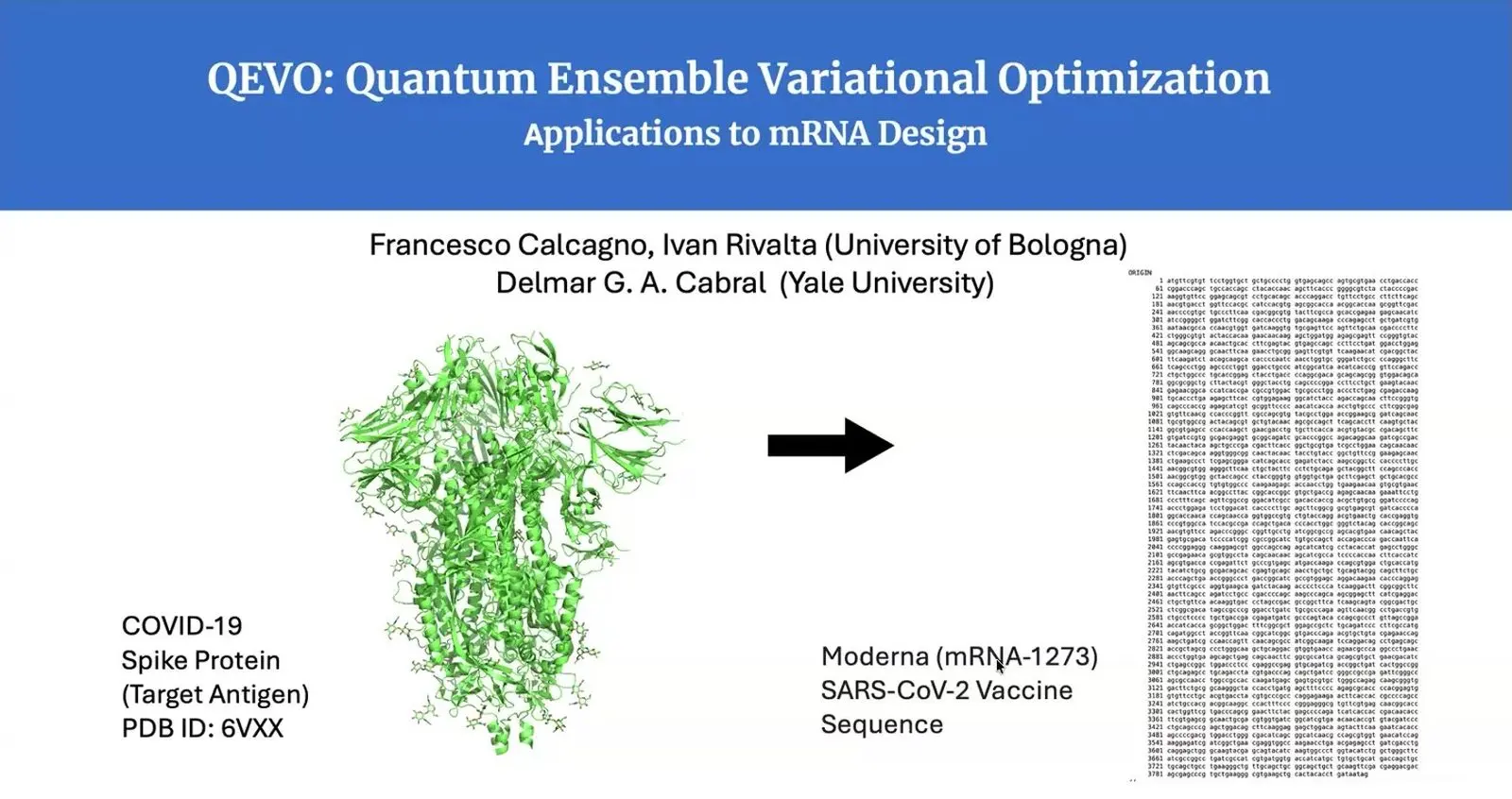 QEVO quantum sampler for mRNA vaccine codon design