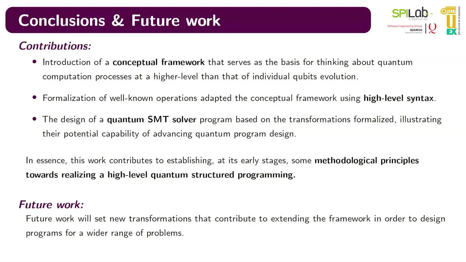 Quantum Compilers At Qce26 Faced A Fairer Race Slide on a plan for structured quantum code and a quantum SMT solver