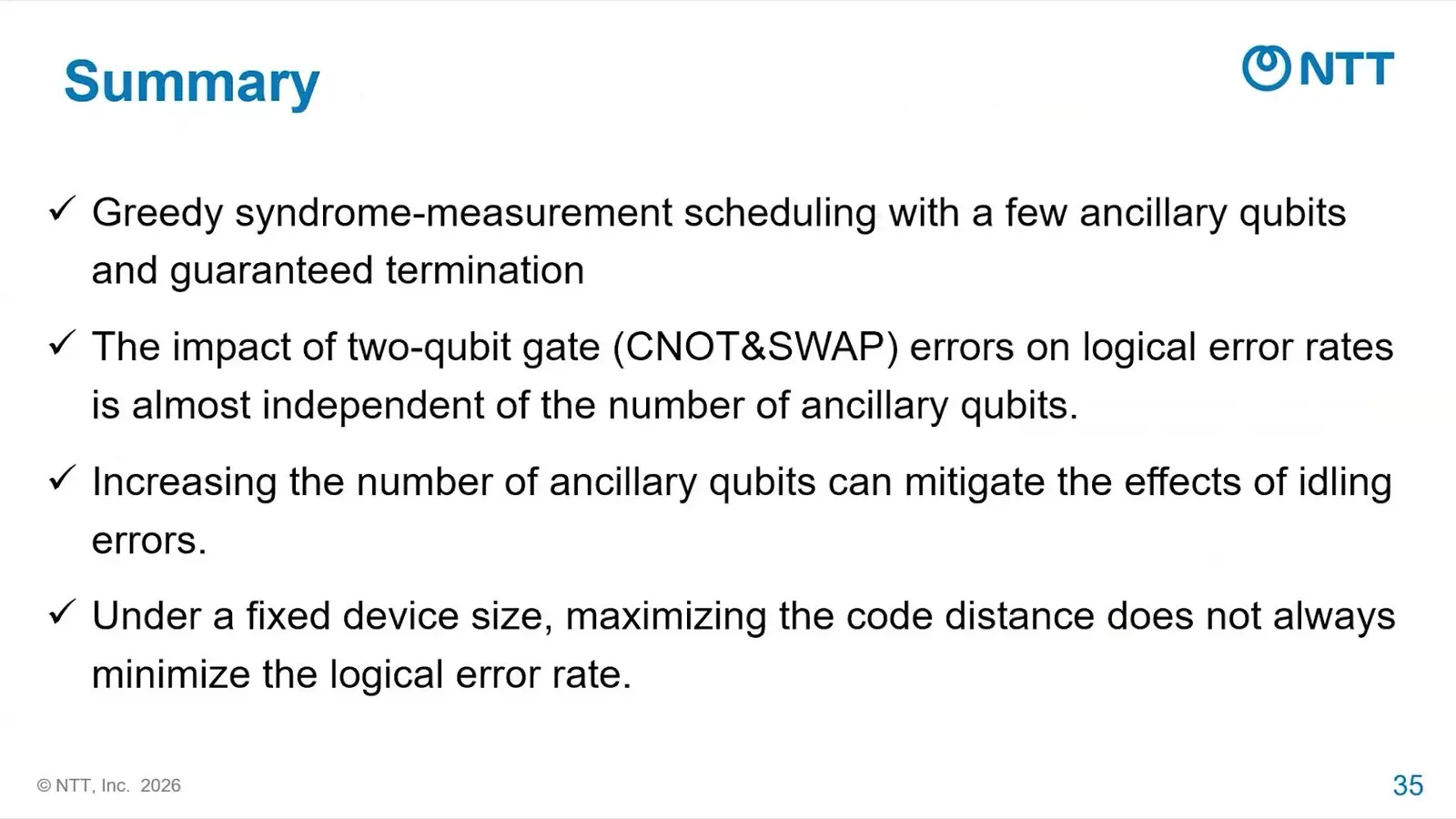 Quantum Error Correction At Qce26 Became A Race For The Decoder Summary of findings on surface code scheduling with few helper qubits from NTT