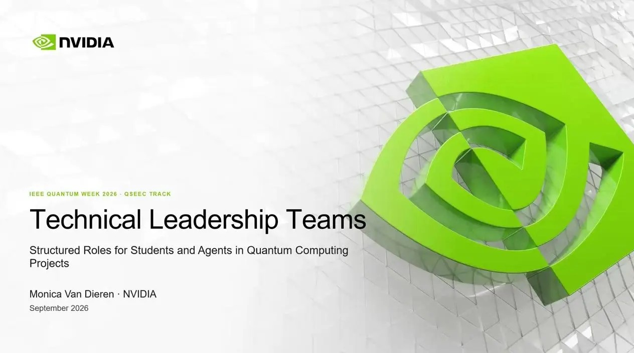 Quantum Education At Qce26 Made First Contact Cheap Title slide on team roles for students and AI agents in quantum coding projects