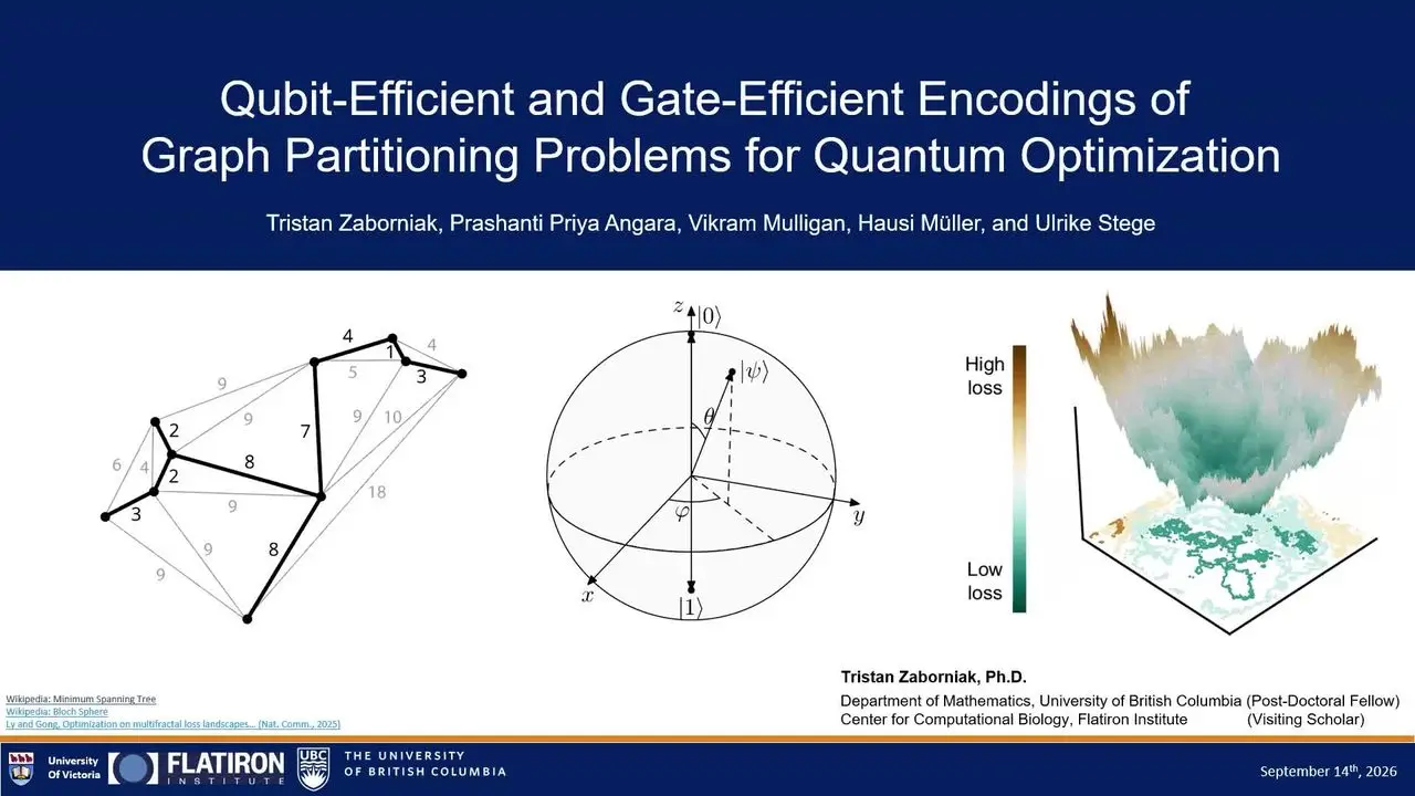 Quantum Optimisation At Qce26 Leaned On Its Classical Half Title slide on ways to write graph colour problems with fewer qubits and gates