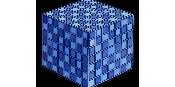 Cube of small square tiles