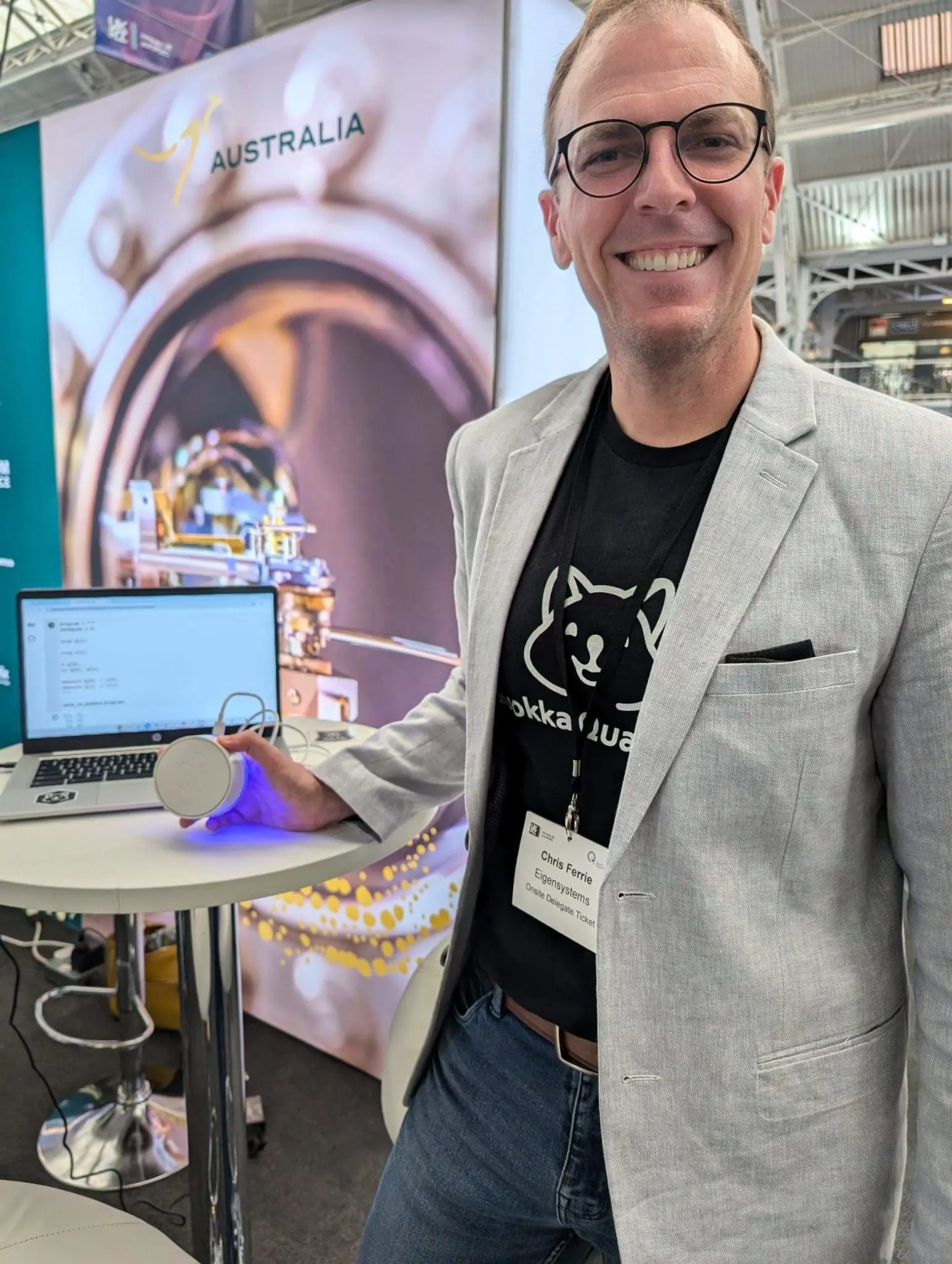 Chris Ferrie Tours With Quokka Device Showcasing New Quantum Education Device