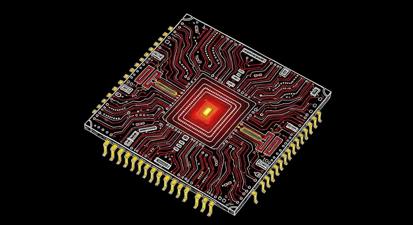 Chip package with glowing central core