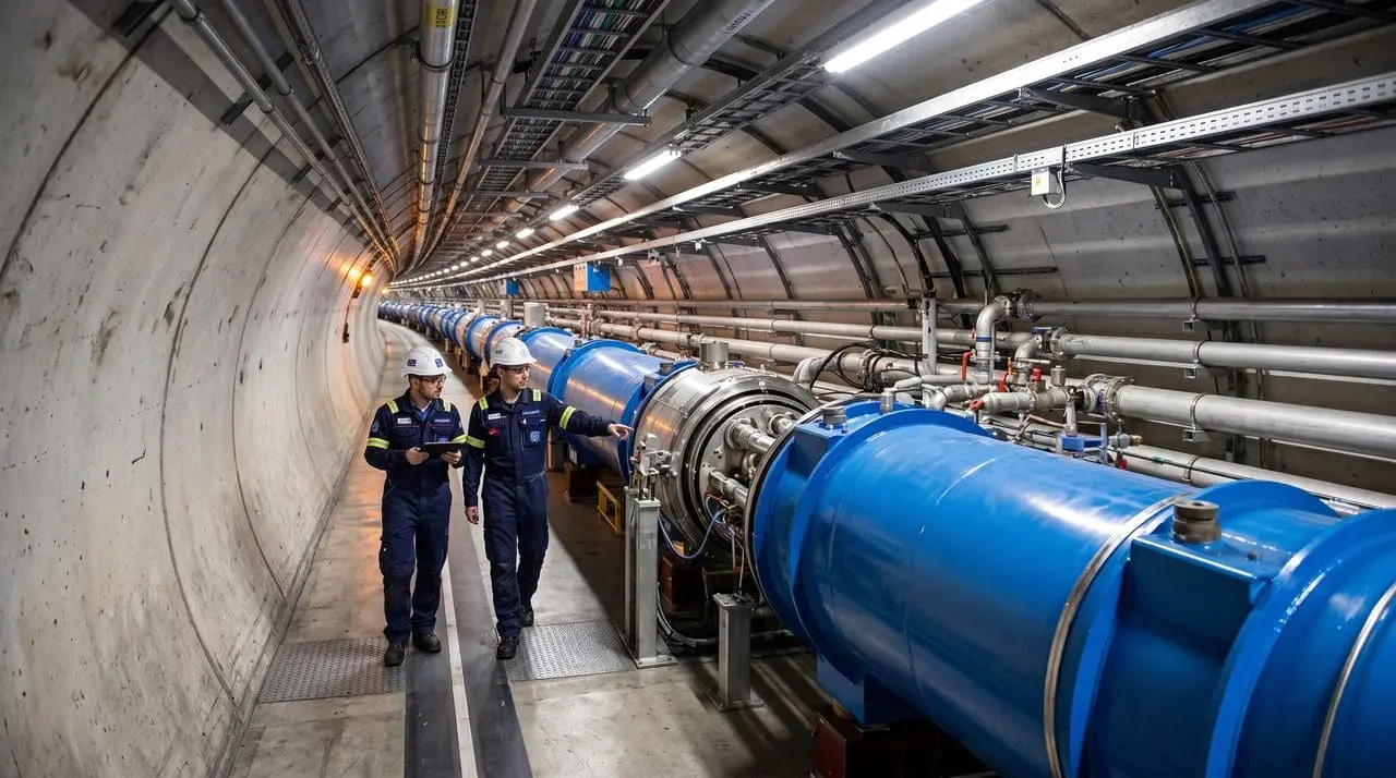 A particle-accelerator tunnel