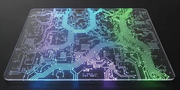 Rainbow-lit transparent circuit board