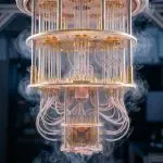 A cryostat wreathed in cold vapour
