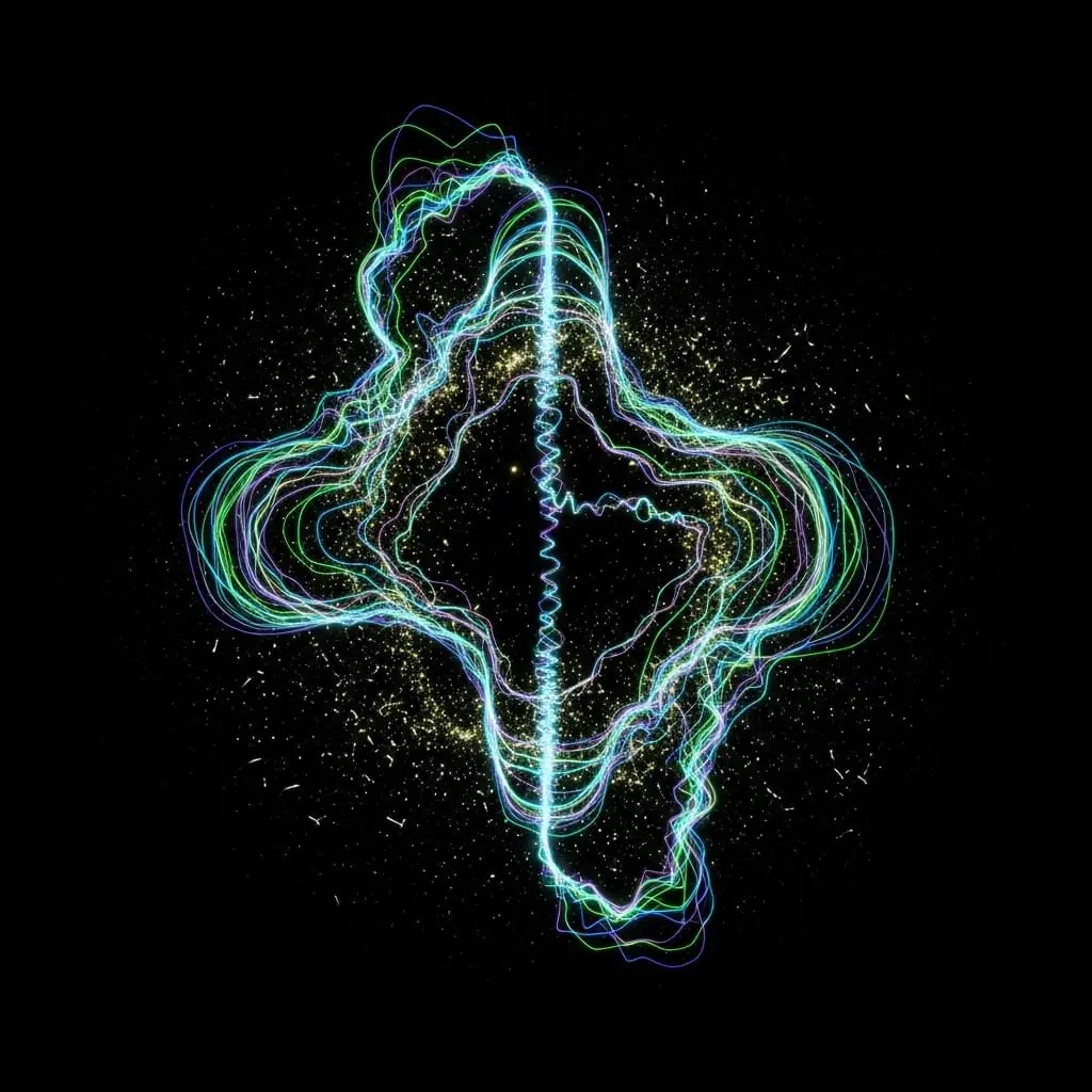 Quantum search pathway distorted by random noise particles disrupting interference pattern