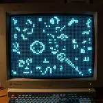 Conway's Game of Life running on a beige CRT