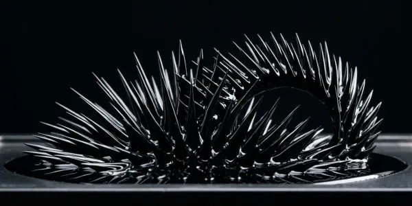 Ferrofluid spiking along field lines