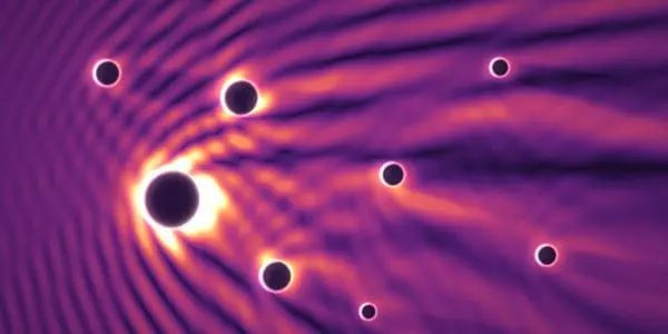 A plane wave scattering off a field of particles