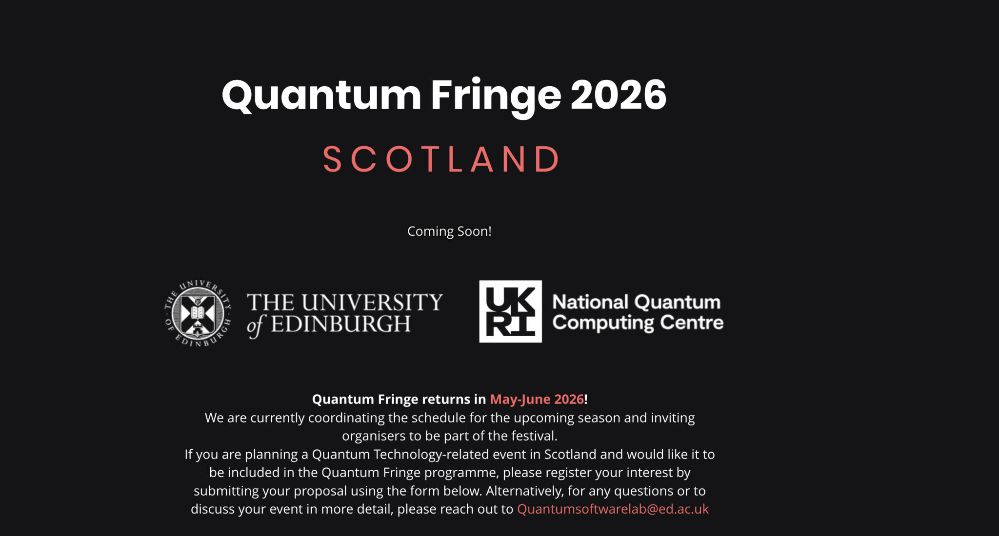 NQCC Quantum Fringe 2026 Festival Of Quantum