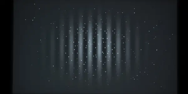 A dark rectangular screen displays a pattern of bright, vertical lines and scattered white points against a black background.