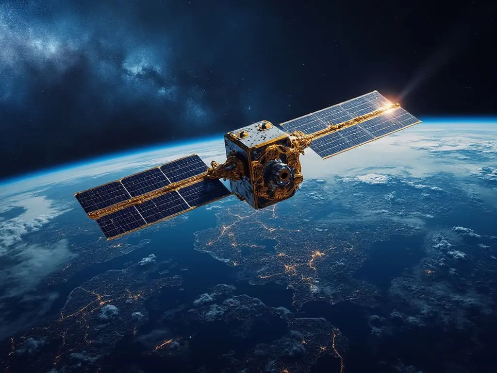 a satellite in space above earth