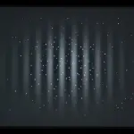 A dark rectangular screen displays a pattern of bright, vertical lines and scattered white points against a black background.