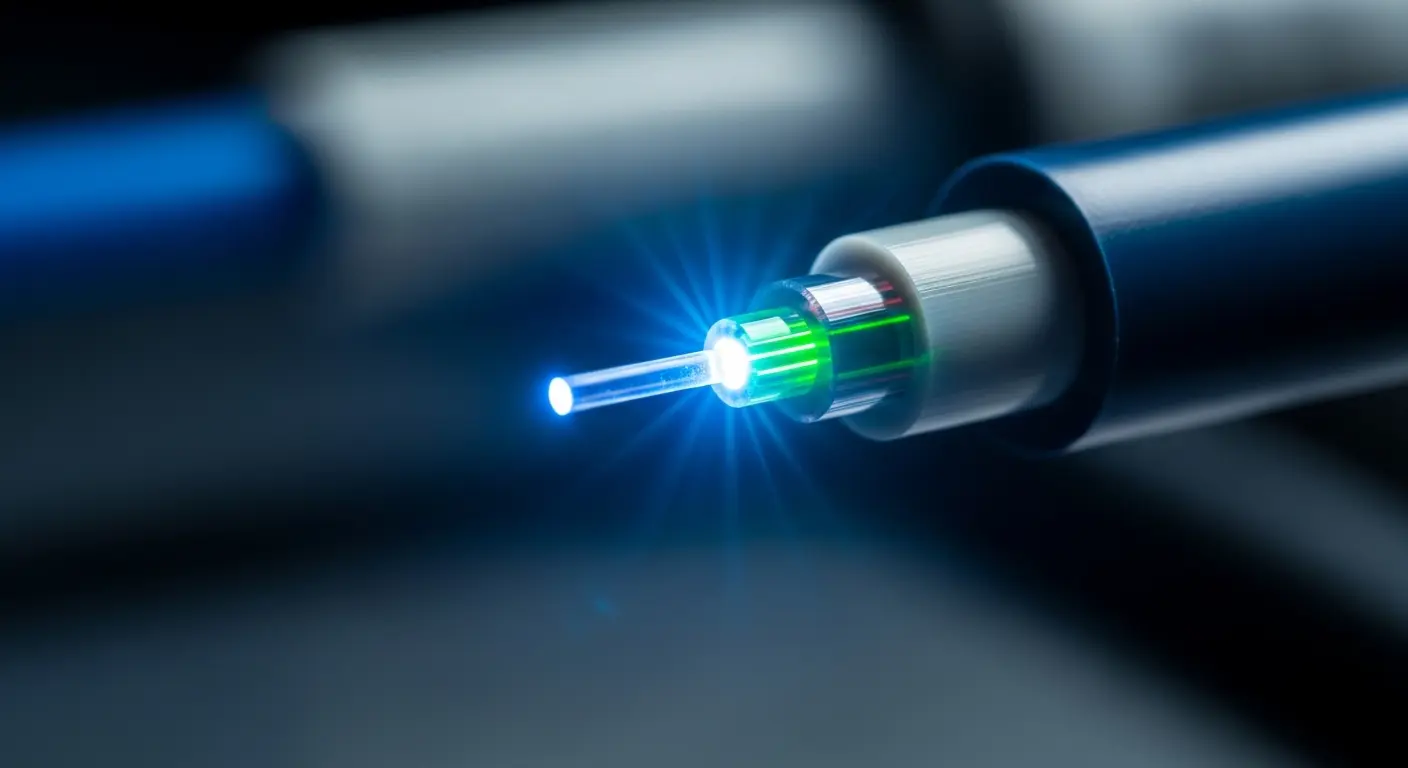 Optical fibre emitting a coherent glow