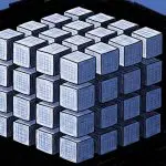 Hatched cube of cubes