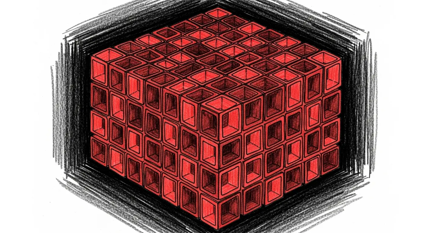 Red 3D lattice cube