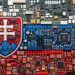 Slovakia quantum computing companies, the Slovak flag rendered in circuit boards