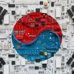 South Korea quantum computing companies, the South Korean flag rendered in circuit boards